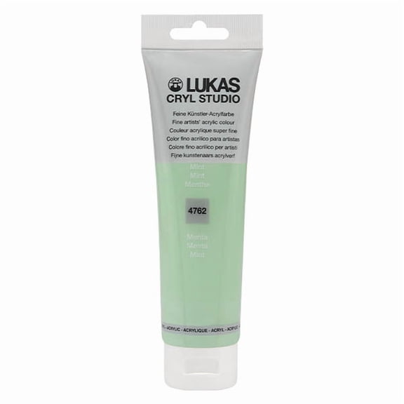 Lukas CRYL Studio Artist Acrylic Paint, Mint, 125 ml Tube - High Pigment Acrylic Paints for Canvas Painting, Large Scale Works - Medium-Viscosity, Water-Mixable, Fast Drying