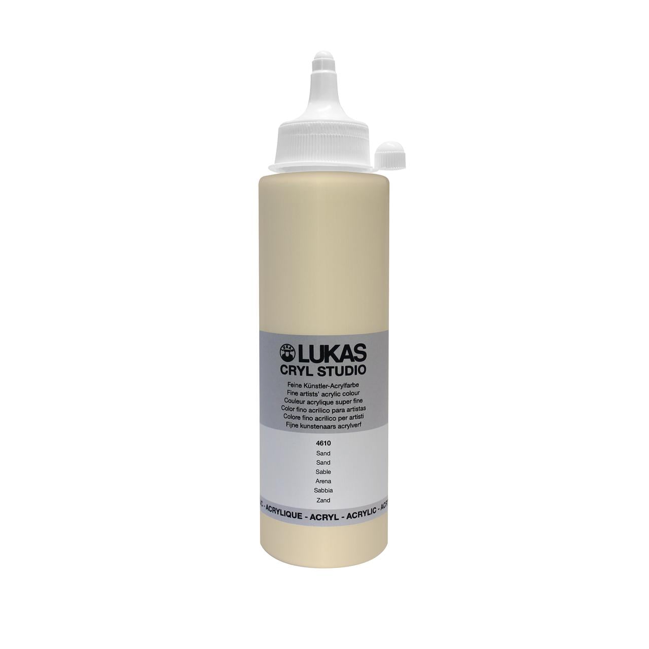 Lukas CRYL Studio Artist Acrylic Paint, Sand, 250 ml Bottle - High Pigment Acrylic Paints for Canvas Painting, Large Scale Works - Medium-Viscosity, Water-Mixable, Fast Drying