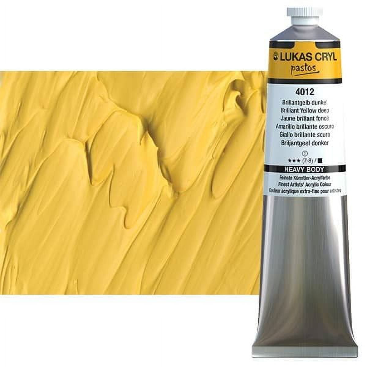 Lukas Cryl Liquid Soft Body Acrylic Paint For Pouring, Professional Low Viscosity Acrylic Paint, Brilliant Yellow Deep, 200ml