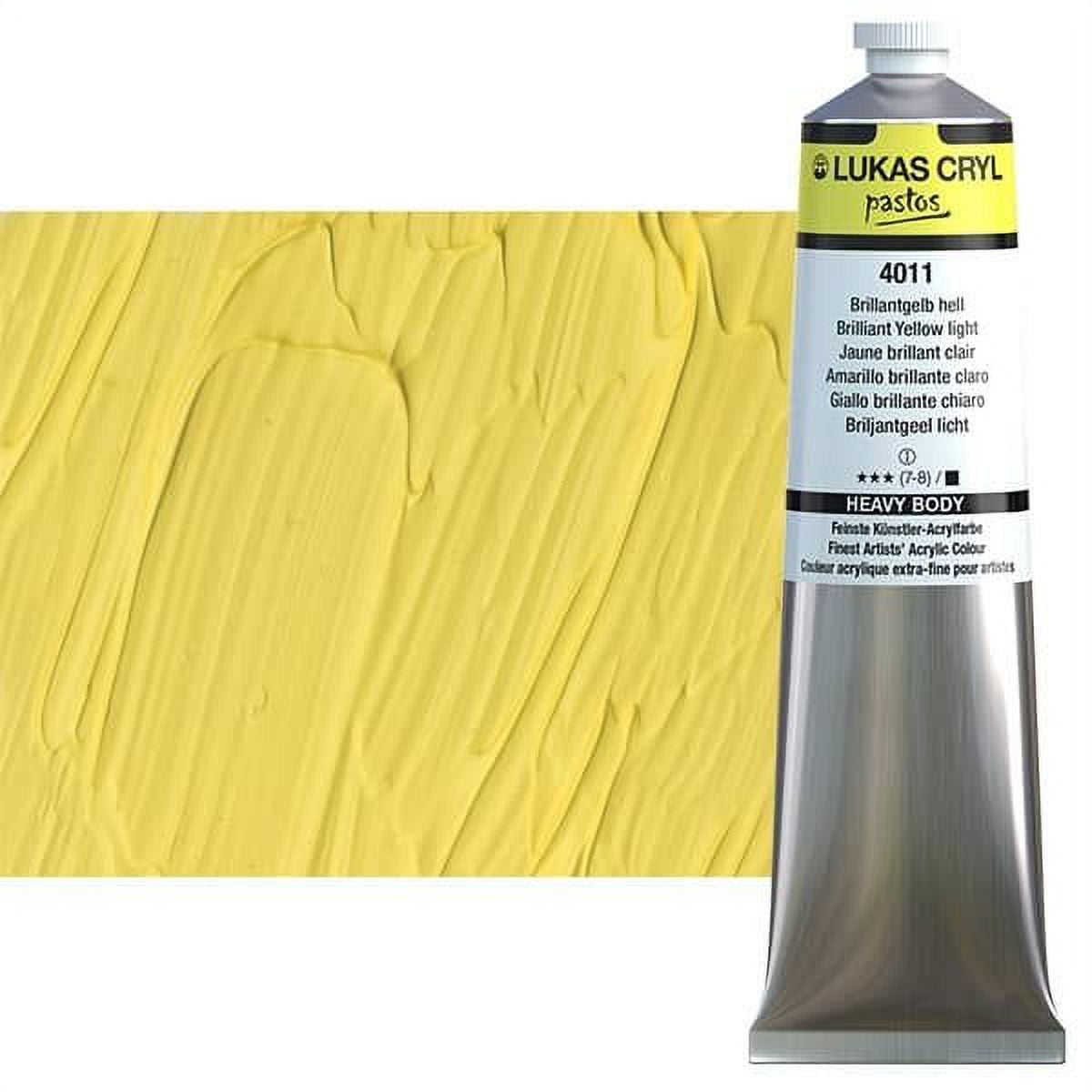 Lukas Cryl Liquid Soft Body Acrylic Paint For Pouring, Professional Low Viscosity Acrylic Paint, Brilliant Yellow Light, 200ml