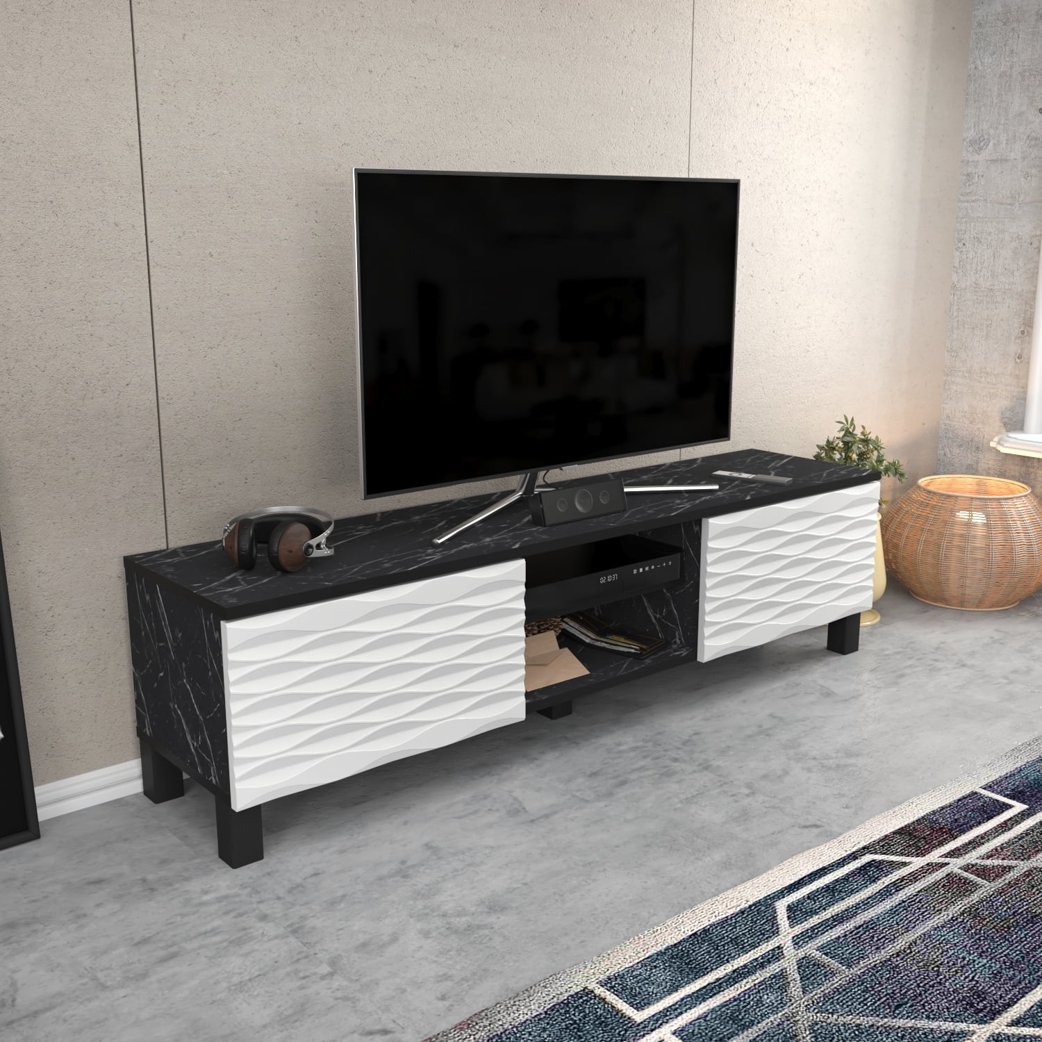 Lukas Wood Tv Stand / Media Console for Livingroom up to 70