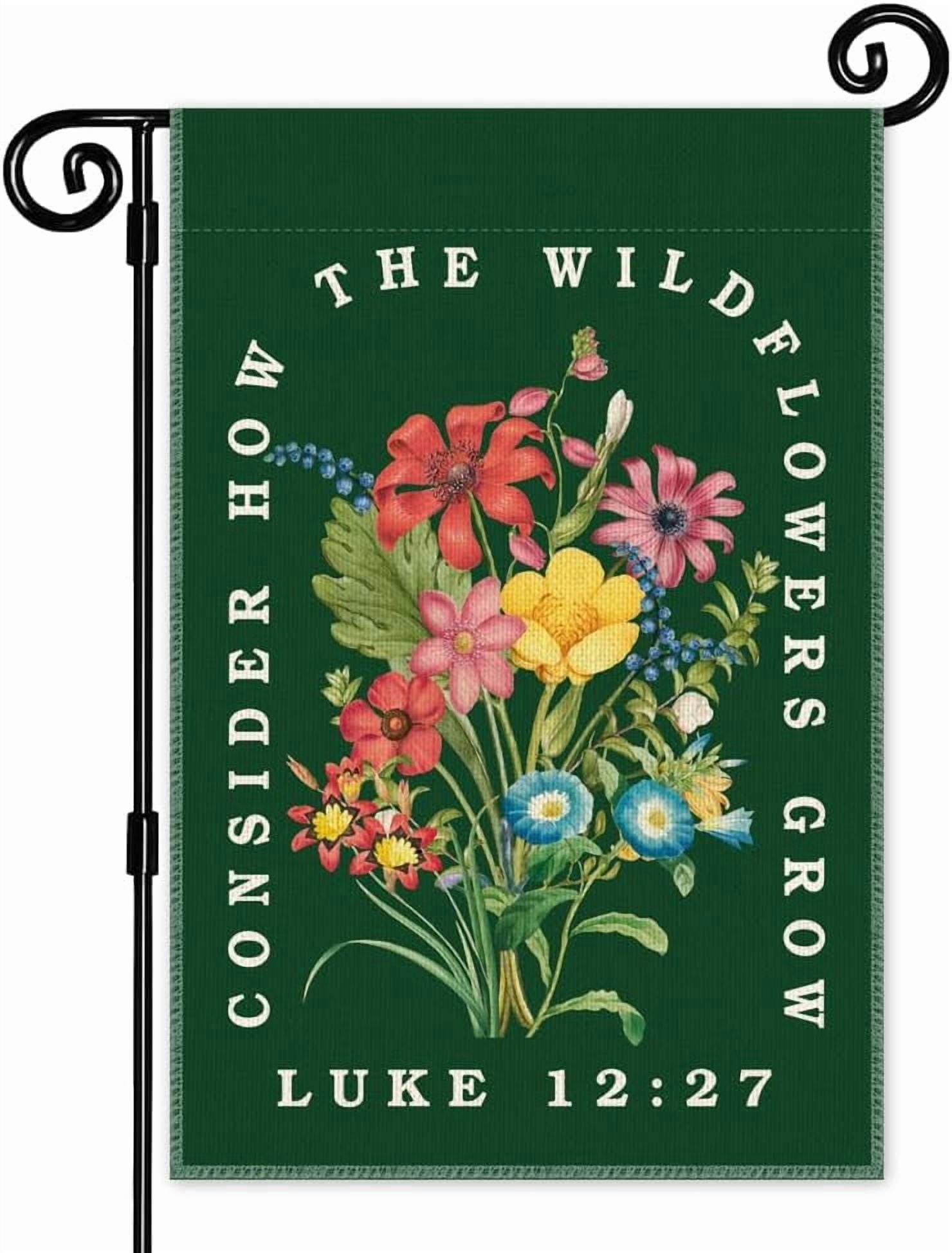Luke 12:27 Garden Flag - Double Sided Yard Outdoor Farmhouse Lawn Porch ...