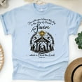 thumbnail image 1 of Luke 2:11 Nativity Scene Shirt – For Unto You Is Born This Day a Savior, Light Blue, Size M, 1 of 6