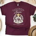 thumbnail image 1 of Luke 2:11 Nativity Scene Shirt – For Unto You Is Born This Day a Savior, Maroon, Size 4XL, 1 of 6