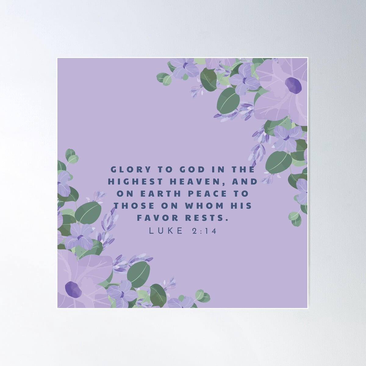 Luke 2 14 Christian Bible Verse Poster Wall Art, Modern Wall Decor For ...