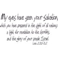 thumbnail image 1 of Luke 2:30-32, Vinyl Wall Art, My Eyes Seen Your Salvation Prepared Sight All Nations Light Revelation Gentiles Glory People Israel, 1 of 1