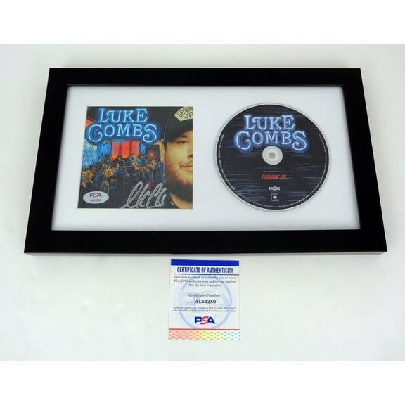 Luke Combs Country Signed Autograph Growin' Up CD Framed PSA/DNA COA B