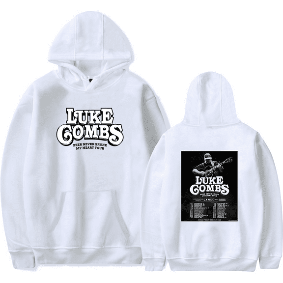 Luke Combs Merch Hoodie Beer Never Broke My Heart Tour Long Sleeve Country Music Pullovers