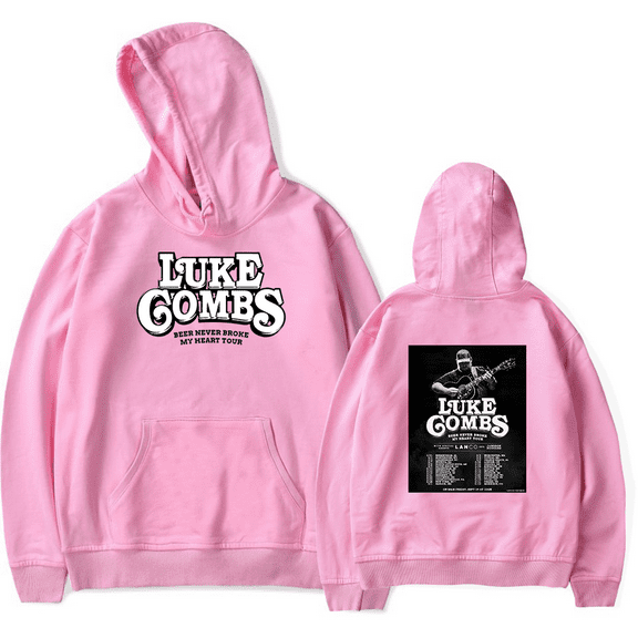 Luke Combs Merch Hoodie Beer Never Broke My Heart Tour Long Sleeve Country Music Pullovers