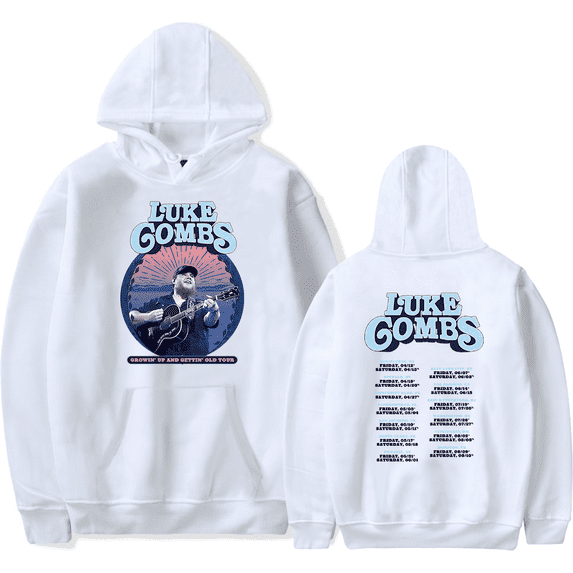 Luke Combs Merch Hoodie Growin'Up And Gettin' Old Tour Hoodies Long Sleeve Sweatshirt Country Music Men Women Pullover