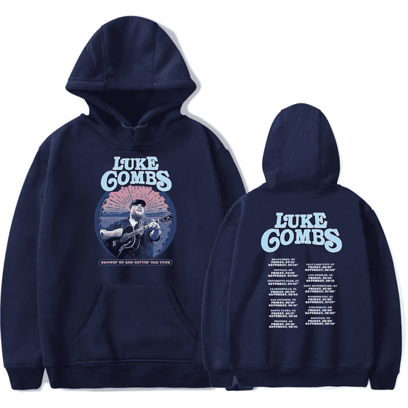 Luke Combs Merch Hoodie Growin'Up And Gettin' Old Tour Long Sleeve Sweatshirt Country Music Men Women Pullover