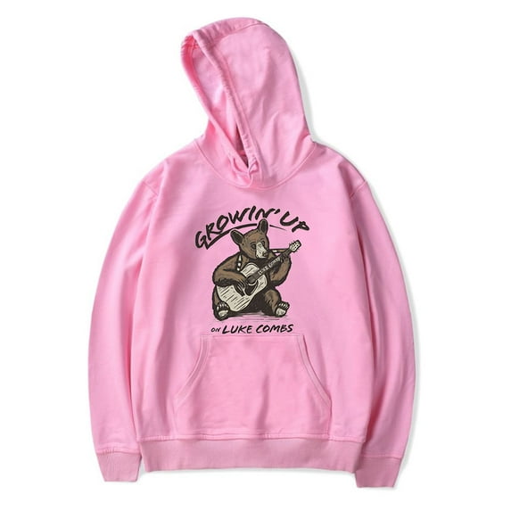 Luke Combs Merch Hoodie Growin'up Bear Printed Hoodies Long Sleeve Pullovers