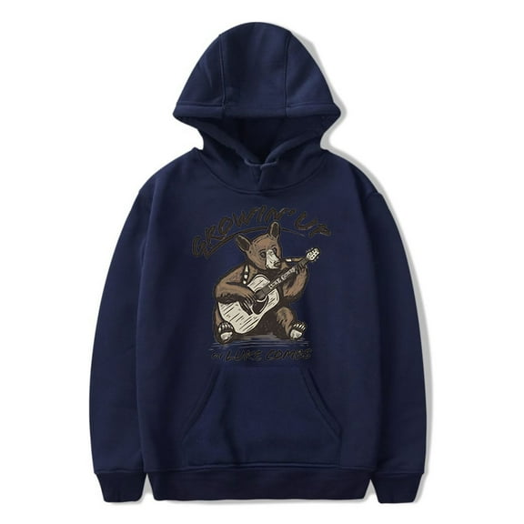 Luke Combs Merch Hoodie Growin'up Bear Printed Hoodies Long Sleeve Pullovers