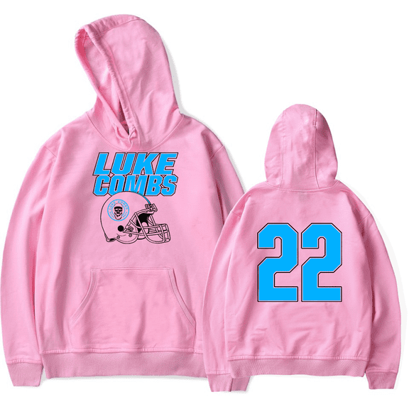 Luke Combs Merch Hoodie Number 22 Football Jersey Hoodies Long Sleeve Pullovers