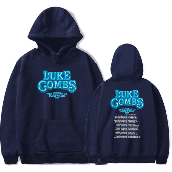 Luke Combs Merch Hoodie The Middle Of Somewhere Tour Long Sleeve Country Music Pullovers