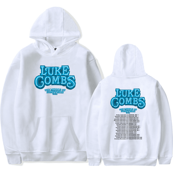 Luke Combs Merch Hoodie The Middle Of Somewhere Tour Long Sleeve Country Music Pullovers