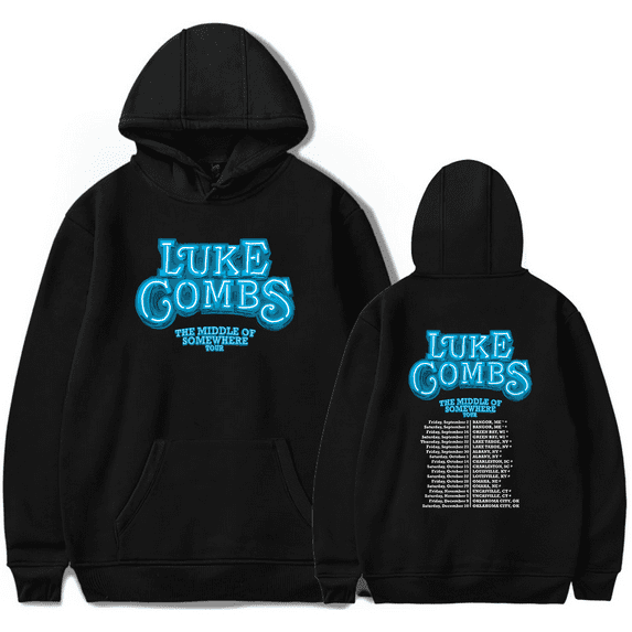 Luke Combs Merch Hoodie The Middle Of Somewhere Tour Long Sleeve Country Music Pullovers
