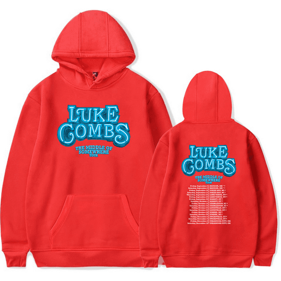 Luke Combs Merch Hoodie The Middle Of Somewhere Tour Long Sleeve Country Music Pullovers