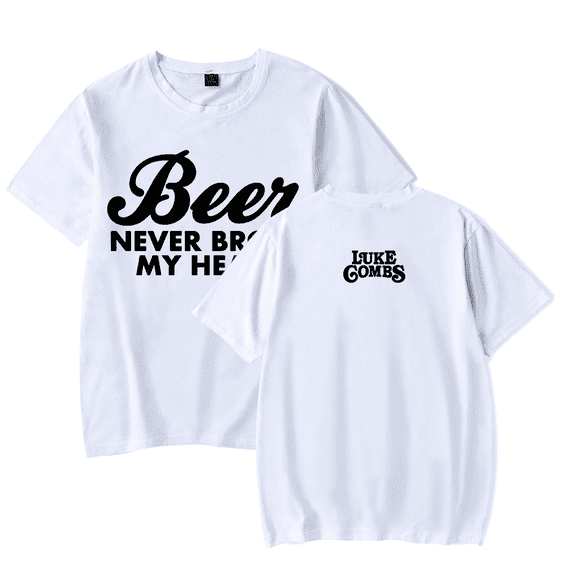Luke Combs Merch T-Shirt Beer Never Broke My Heart Crewneck Top T Shirts Women Men Top Tees