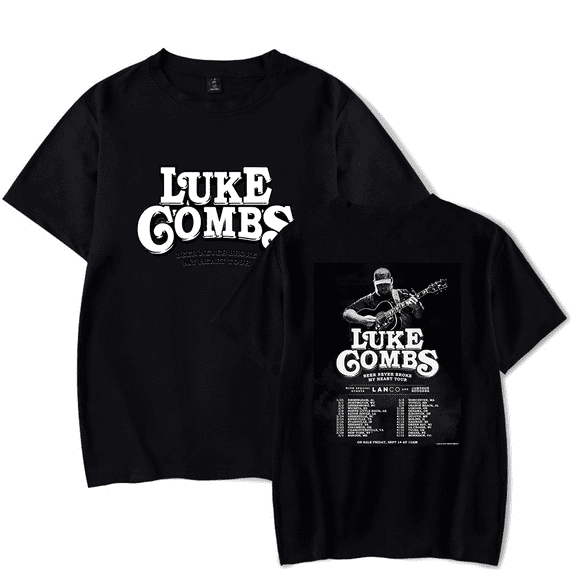Luke Combs Merch T-Shirt Beer Never Broke My Heart Tour Crewneck Top T Shirts Women Men Country Music Top Tee