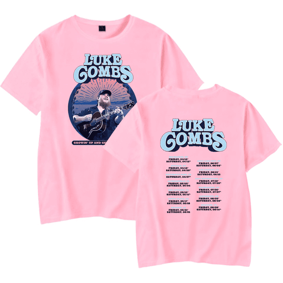 Luke Combs Merch T-Shirt Growin'Up And Gettin' Old Tour Tee Short Sleeve Country Music Men Women Tshirt Top Tee T Shirt