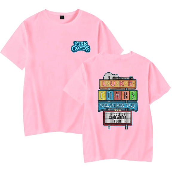 Luke Combs Merch T-Shirt Middle Of Somewhere Tour Crewneck Top T Shirts Women Men Top Tees