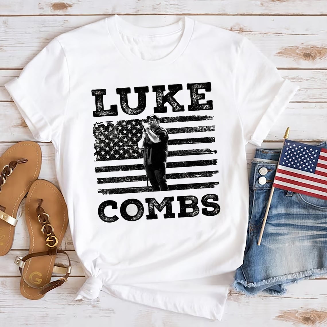 Luke Combs USA Flag T-Shirt, Luke Combs Graphic Tee, 2024 Tour Luke Luke Combs USA Flag T-Shirt, Luke Combs Graphic Tee, 2024 Tour Luke