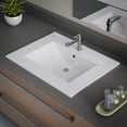thumbnail image 1 of Luke Drop-in Self-Rimming Rectangular Bathroom Sink in White w/Overflow Luke Square Drop-In Bathroom Sink White | Renovators Supply, 1 of 13