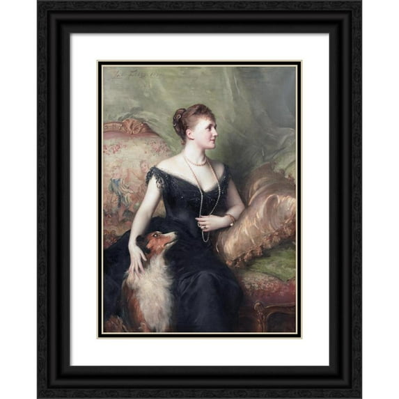 Luke Fildes 14x18 Black Ornate Wood Framed Double Matted Museum Art Print Titled - Mrs Mary Venetia James, Nee Cavendish-Bentinck