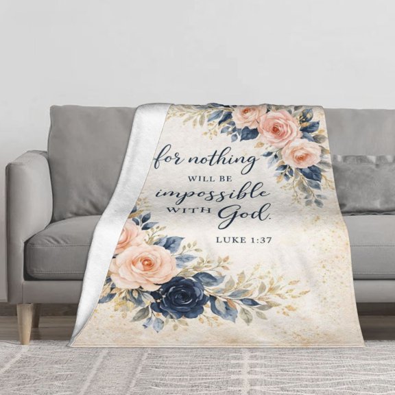 Luke For Nothing Will Be Impossible With God Flannel Throw Blanket Soft Blankets for Bed Sofa
