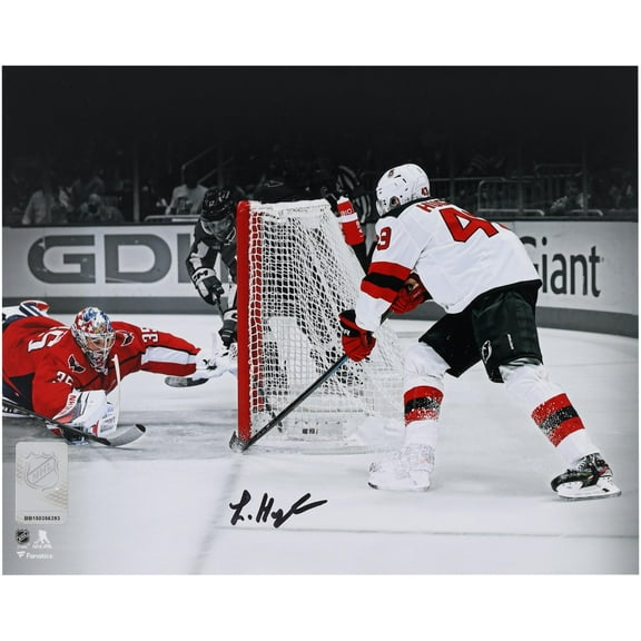 Luke Hughes New Jersey Devils Autographed 8" x 10" First NHL Goal Spotlight Photograph - Fanatics Authentic Certified