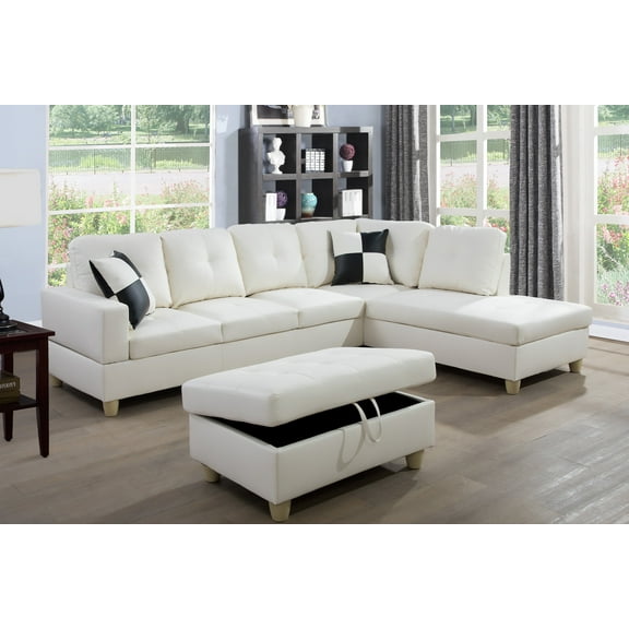 Luke Right Hand Sectional Sofa Set with ottoman
