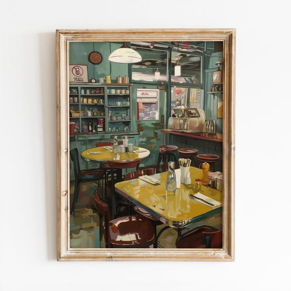 Luke'S Diner Stars Hollow Vintage Room Print UNFRAMED PAPER POSTER, Home Decor