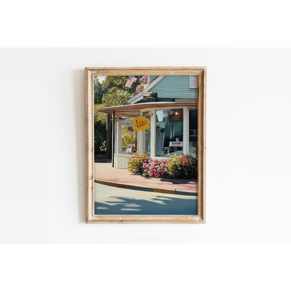 Luke'S Diner Stars Hollow Wall Artautumn Cozy Room Decor Vintage Coffee Shop Print Gilmore Girls Poster Blue, Poster Only