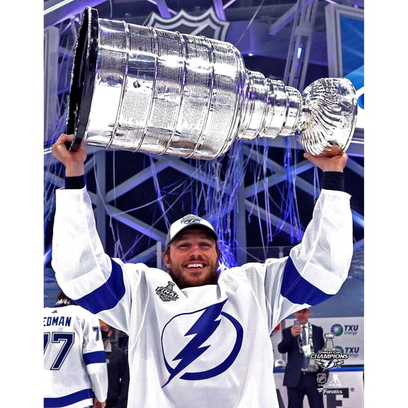 Luke Schenn Tampa Bay Lightning Unsigned 2020 Stanley Cup Champions Raising Cup Photograph