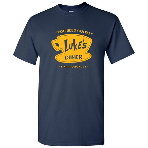 Luke's Diner - TV Show Funny T Shirt - Medium - Navy