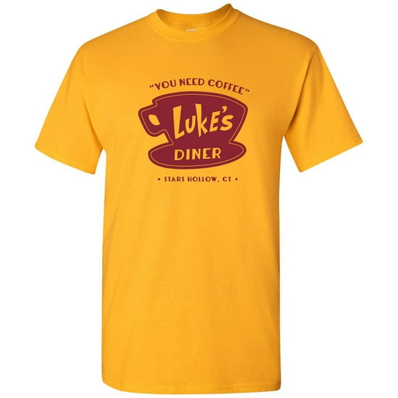 Luke's Diner - TV Show Funny T Shirt - Small - Gold