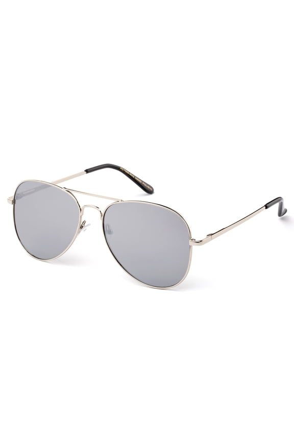 "Lukia" Classic Aviator Design Flash Mirror Flat Lenses with UV Protection