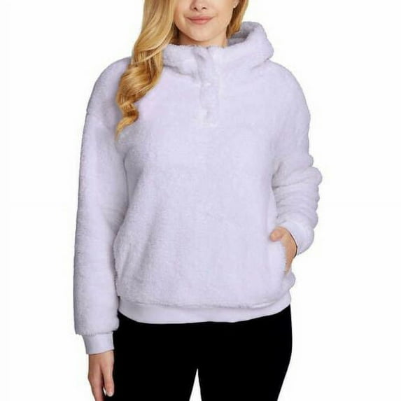Lukka Lux Ladies' Fleece Lined Hoodie Funnel Neck Sweater, Light Purple M - NEW
