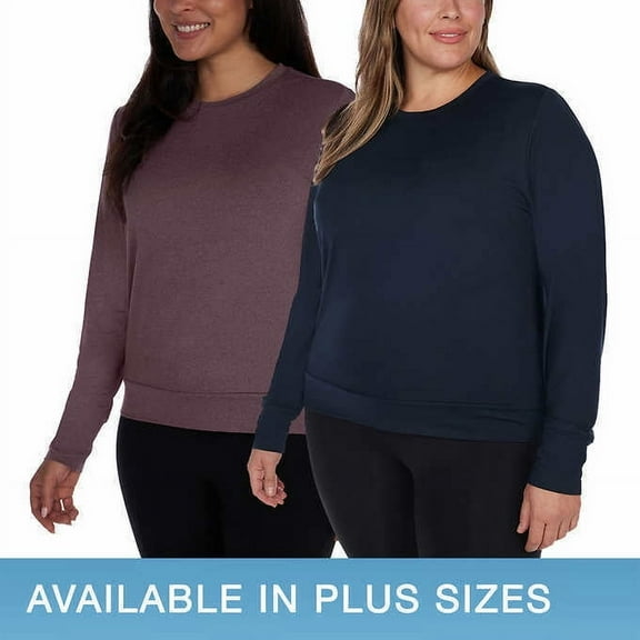 Lukka Lux Ladies' Size Medium Long Sleeve Tee, 2-PACK, Plum / Navy