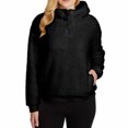 thumbnail image 1 of LukkaLux Womens Fleece Lined Funnel Neck With Buttons Hoodie, 1 of 3
