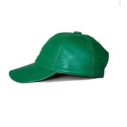 Lukkizara Genuine Lambskin Leather Baseball Cap, Forest Green