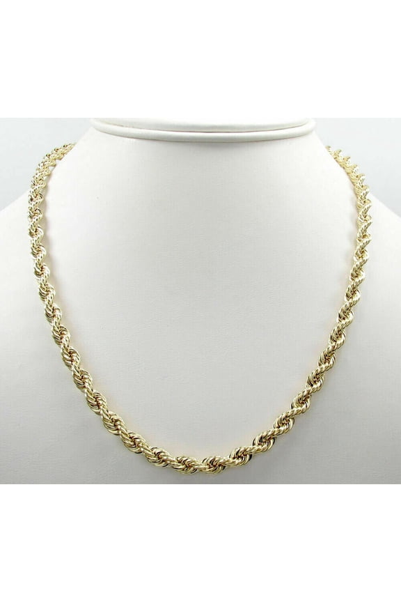 Lukkjjy Solid 10K Yellow Gold 2.5mm Rope Chain Necklace Gold Plated Necklaces For Women