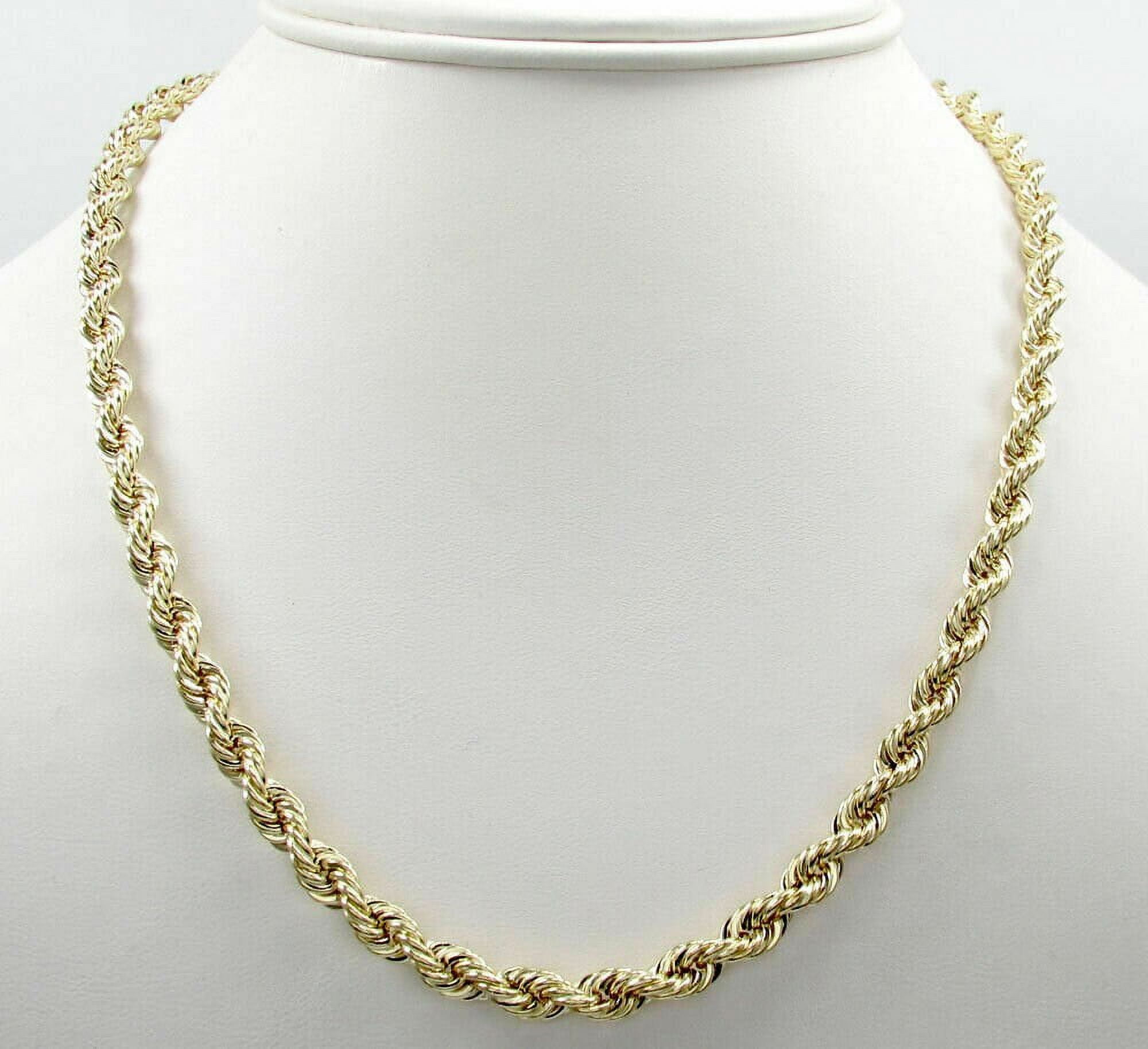 Lukkjjy Solid 10K Yellow Gold 2.5mm Rope Chain Necklace Gold Plated ...
