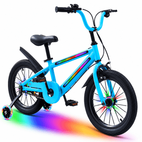 Lukstr Kids Bike for Boys, 16" Bike for Kids Ages 4-7, Bicycles with LED Light-up and Training Wheels