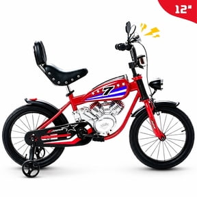 Lukstr Kids Bike for Girls, 12 inch Bike for Kids Ages 3-5, Kids Bicycles with Training Wheels, Red