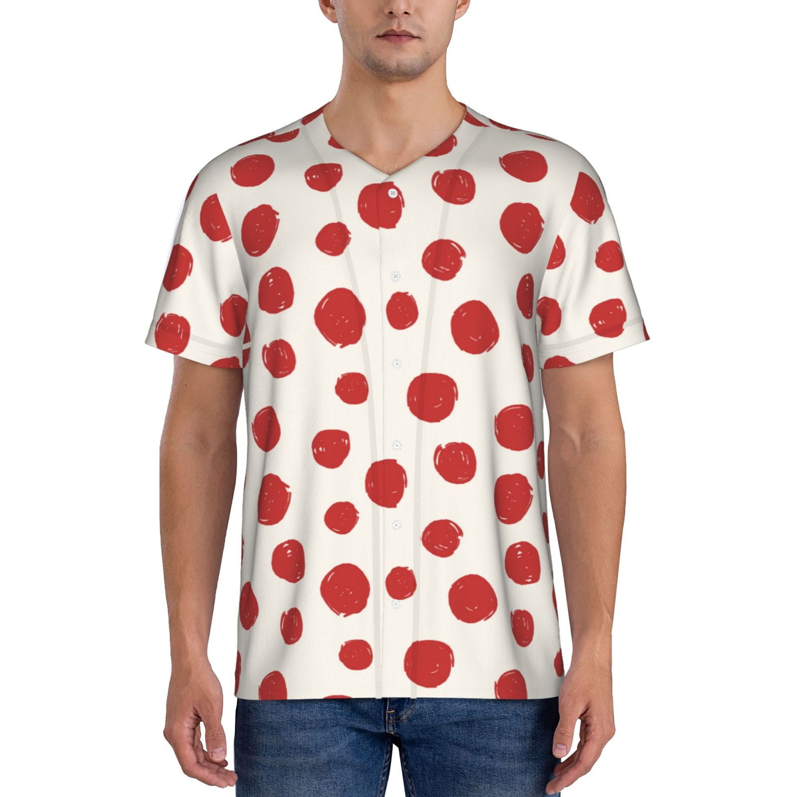Red Emblem Polka Dots Tee Men