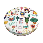 Lukts Alpaca Flower Bar Stool Covers 12"-14" Round Crease-Resistant Stretchy Washable Dustproof Stool Seat Slipcover
