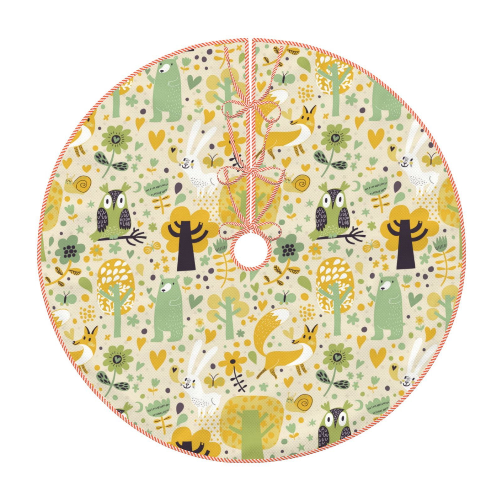 Lukts Animal Tree print color life Christmas Tree Skirt, Winter Holiday