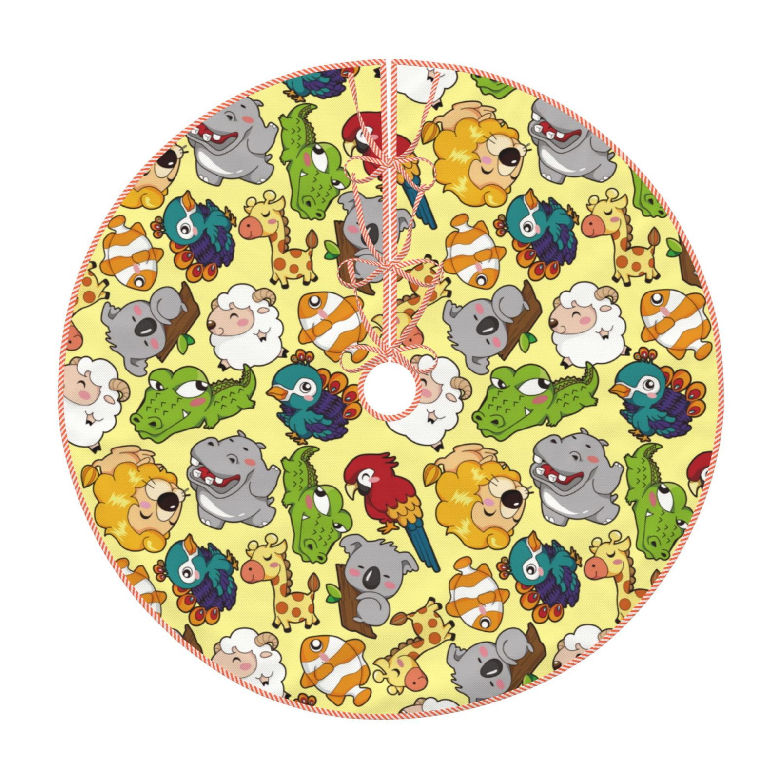 Lukts Animals print color life Christmas Tree Skirt, Winter Holiday